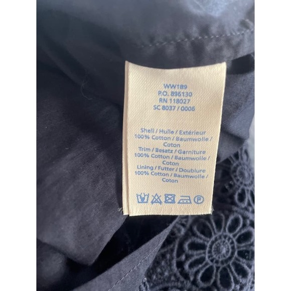 Boden Size 4 Dress Navy Blue Lace Short Sleeve Scoop Neck - Picture 5 of 5